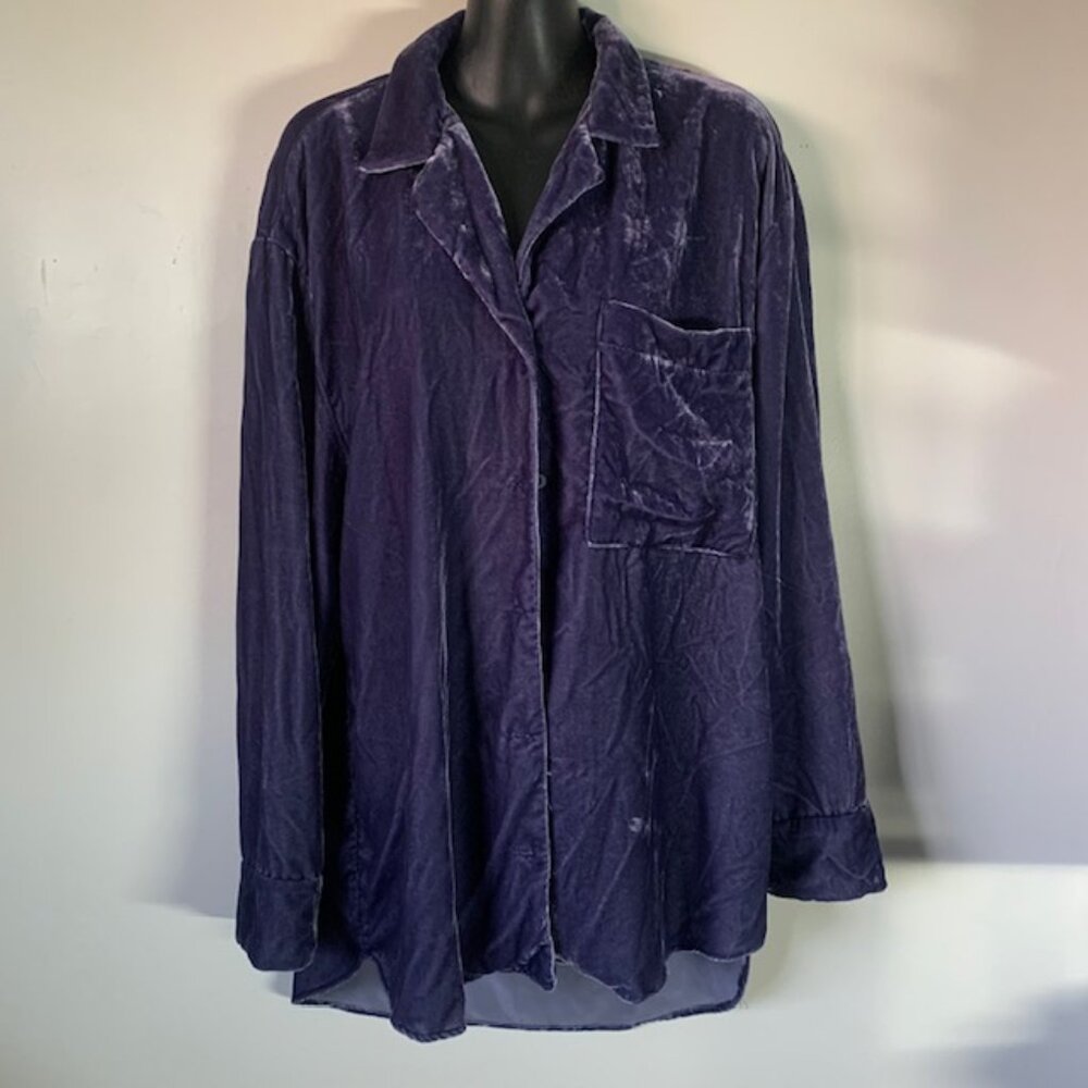 Zara crushed velvet shirt jacket